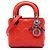 Lady Dior Mini in agnello cannage arancione di Dior