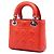 Lady Dior Mini in agnello cannage arancione di Dior - vista 2