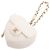 Llavero y colgante para bolso Chanel White Mini Lambskin CC in Love Heart Blanco Crudo