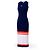 Loewe langes Strickkleid in Navy Blau mit Streifen Blanco Azul Naranja - vista 4