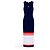 Loewe langes Strickkleid in Navy Blau mit Streifen Blanco Azul Naranja - vista 5