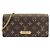Portafoglio con catena Louis Vuitton Monogram Lily Marrone Monogramma