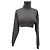 Alexandre Vauthier Kurzpullover aus geripptem Strick in Grau Wolle