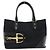 Borsa Gucci 137385 in tela GG e pelle beige e nera Nero