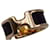 Hermès HERMES Olympe PM Leather Band Ring Yellow Dark brown  - view 1