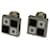 Orecchini a clip Chanel Coco Mark Monotone Square Nero Argento Bianco  - vista 1