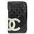 Chanel Cambon Long Wallet aus schwarzem Lammleder