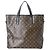 Louis Vuitton Tote Bag Schultertasche Davis Monogram Macassar Braun Schwarz - Ansicht 2