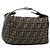 FENDI Zucca Canvas Vanity Hand Bag Black Brown Auth 181720 Marrone Nero