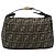 FENDI Zucca Canvas Vanity Hand Bag Black Brown Auth 181720 Marrone Nero - vista 13