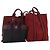 Hermès BORSA HERMES Her Line in tela 4 Set Rosso Nero Auth BA13063