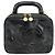 CHANEL COCO Mark Vanity Hand Bag Patent leather Black Gold CC Auth 181661 Schwarz Golden - Ansicht 13