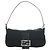 Borsa a tracolla FENDI Mamma Baguette in cotone nero e argento Auth 182029SAM - vista 13