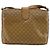 Céline Borsa a Spalla CELINE Macadam Canvas PVC Pelle Beige Oro Auth 182451 D'oro - vista 2