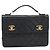 CHANEL Matelasse 23 Double Turn Lock Chain Lamb Skin 2way CC Auth 181941SAV Nero D'oro - vista 13