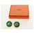 Hermès Orecchini HERMES Serie Leather metal Green Auth BA12999V Verde  - vista 12