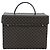 Céline CELINE Beauty Case Macadam Canvas Vanity Horse Carriage PVC Pelle Nera Autentica 182779V Nero D'oro - vista 2