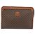 Céline Clutch CELINE in tela Macadam PVC Pelle Marrone Oro Auth ka4489 D'oro - vista 13
