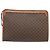 Céline Clutch CELINE in tela Macadam PVC Pelle Marrone Oro Auth ka4489 D'oro - vista 2