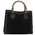 GUCCI Bamboo Tote Bag Wildleder Schwarz Gold 002 2865 0260 Auth 180218 Golden