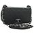 Borsa a tracolla con catena CHANEL Cosmos Line in pelle di agnello nera e argento CC Auth 181582SM Nero