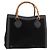 Borsa Tote GUCCI Bamboo in scamosciato nero e oro 002 1186 0260 Auth 180120 D'oro