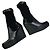 Botas de cano curto de malha e couro vintage Gucci pretas e douradas EU37 Preto