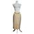 Céline Vintage Celine Wollrock Creme Goldene Kette M Beige