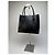 Tote in pelle strutturata vintage Issey Miyake nero - vista 2