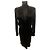 Thierry Mugler Abito in raso nero a maniche lunghe Mugler