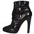 Schwarze Leder-Stiefeletten Roberto Cavalli Größe 38.5 gebraucht