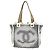 Borsa Tote Chanel in cotone avorio Crudo
