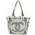 Borsa Tote Chanel in cotone avorio Crudo - vista 2