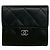 Cartera tríptico de piel de cordero Matelassé Coco Mark de Chanel Negro