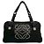 Loewe Anagram Logo Lederhandtasche mit Besatz Schwarz