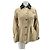 Veronica Beard Beige Jacke mit Lederkragen