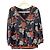 La Fée Maraboutée Florale Bluse - Marineblau & Orange Weiß