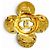 Spilla Chanel Vintage Coco Mark Motivo Floreale D'oro - vista 3