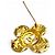 Spilla Chanel Vintage Coco Mark Motivo Floreale D'oro - vista 4