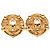 Orecchini Chanel Gold CC tondi placcati oro con clip D'oro - vista 2