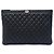 Chanel Black Large Quilted Caviar Boy O Case Clutch Nero
