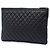 Chanel Black Large Quilted Caviar Boy O Case Clutch Nero - vista 2