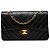 Chanel Black Medium Classic Chevron Lambskin Double Flap Nero