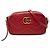 Gucci Red Small GG Marmont Matelasse Leder Umhängetasche Rot