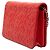 Wallet On Chain Portafoglio con catena Chanel in agnello goffrato Red CC con camelia Rosso - vista 2