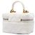 Chanel Estuche Vanity Mini en Caviar Blanco con Cremallera y Cadena Crudo - vista 2
