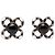 Orecchini clip Chanel in ottone argentato con cabochon in smalto e strass Argento