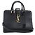Borsa a mano in pelle nera Saint Laurent Nero