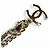 CHANEL B25 Coco Mark Pearl Heart Pendant Necklace Nero Bianco - vista 7