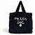 Borsa tote in spugna blu navy scuro Prada